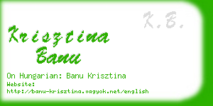 krisztina banu business card